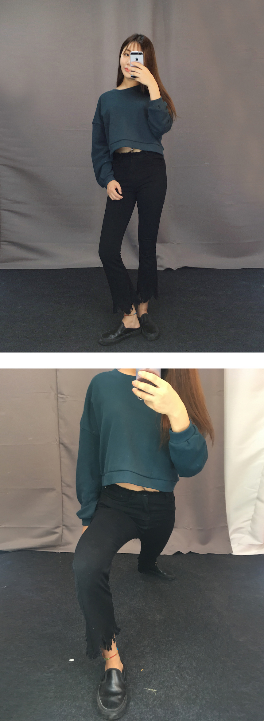 Women Jeans Pants Skirts Boots Cut Pants 2color Je