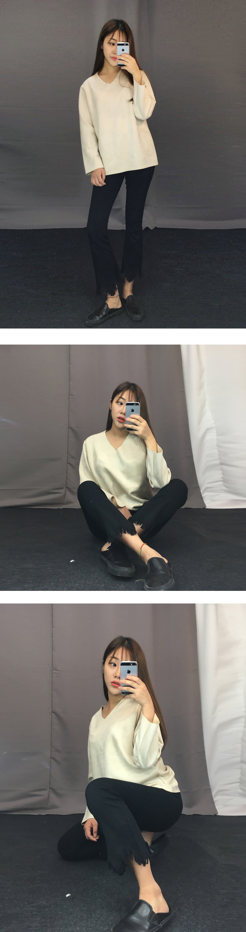 Women Jeans Pants Skirts Boots Cut Pants 2color Je