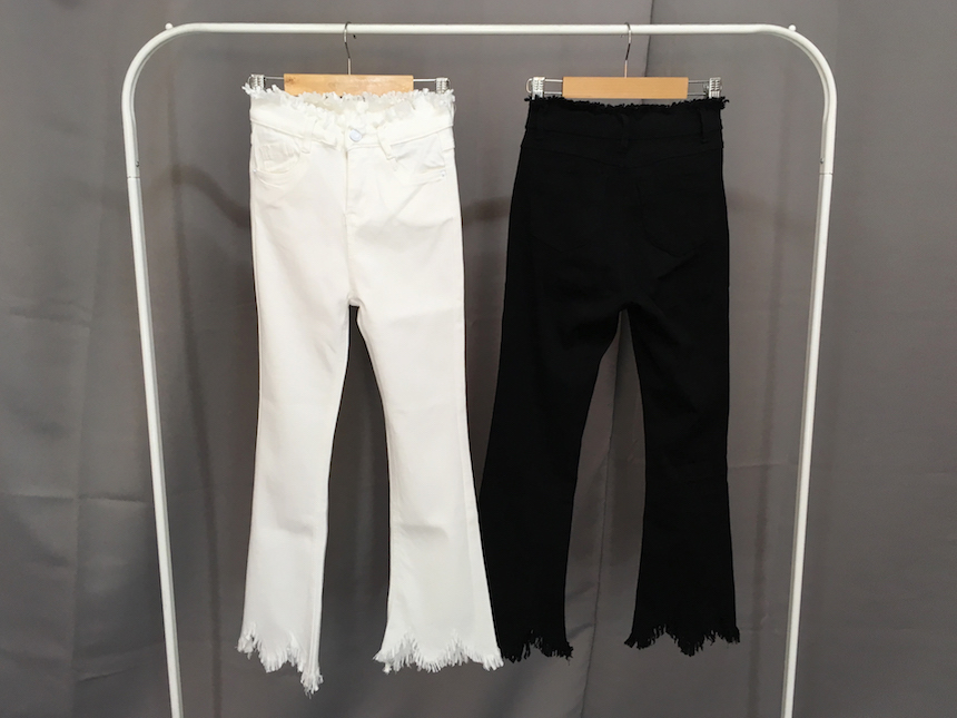 Women Jeans Pants Skirts Boots Cut Pants 2color Je