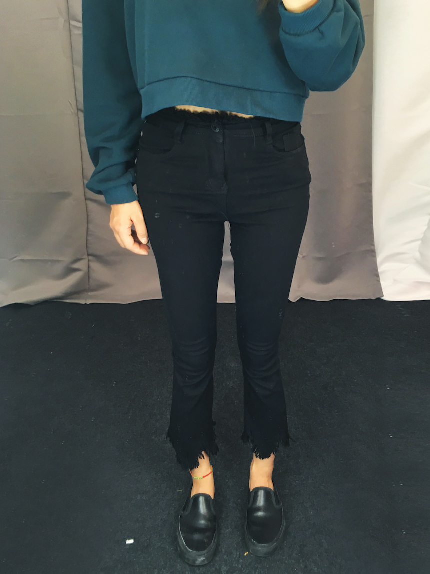 Women Jeans Pants Skirts Boots Cut Pants 2color Je