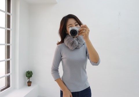 2017FW Rabbit Fur Magnet Shawl Rex Fur Muffler Fur