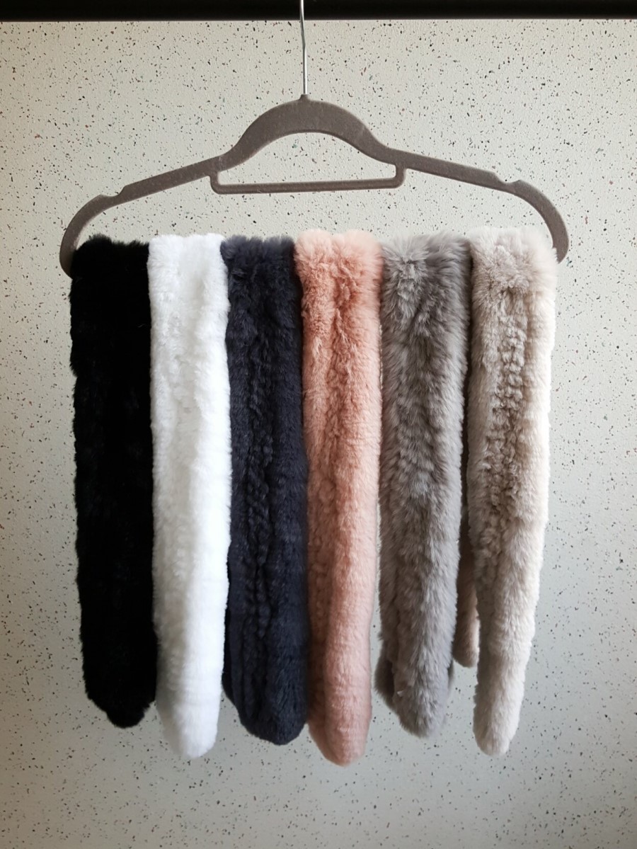 Petit Rex Rabbit Hair Muffler Real Shawl