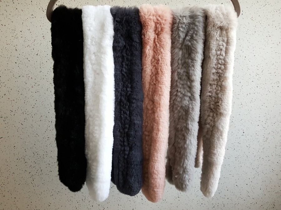 Petit Rex Rabbit Hair Muffler Real Shawl