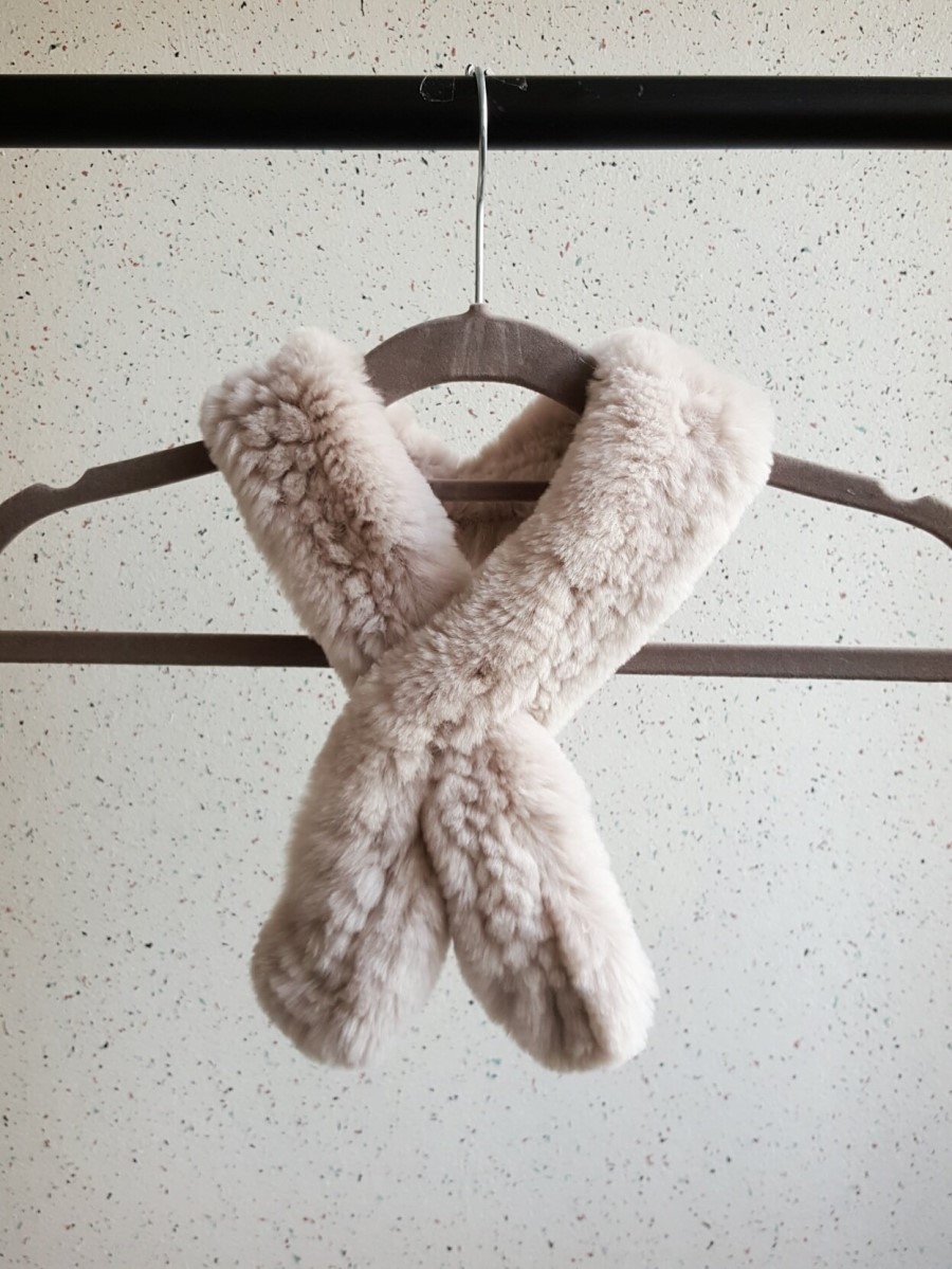 Petit Rex Rabbit Hair Muffler Real Shawl