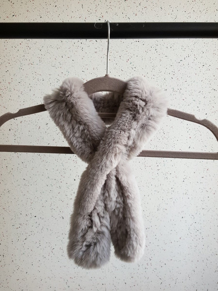 Petit Rex Rabbit Hair Muffler Real Shawl