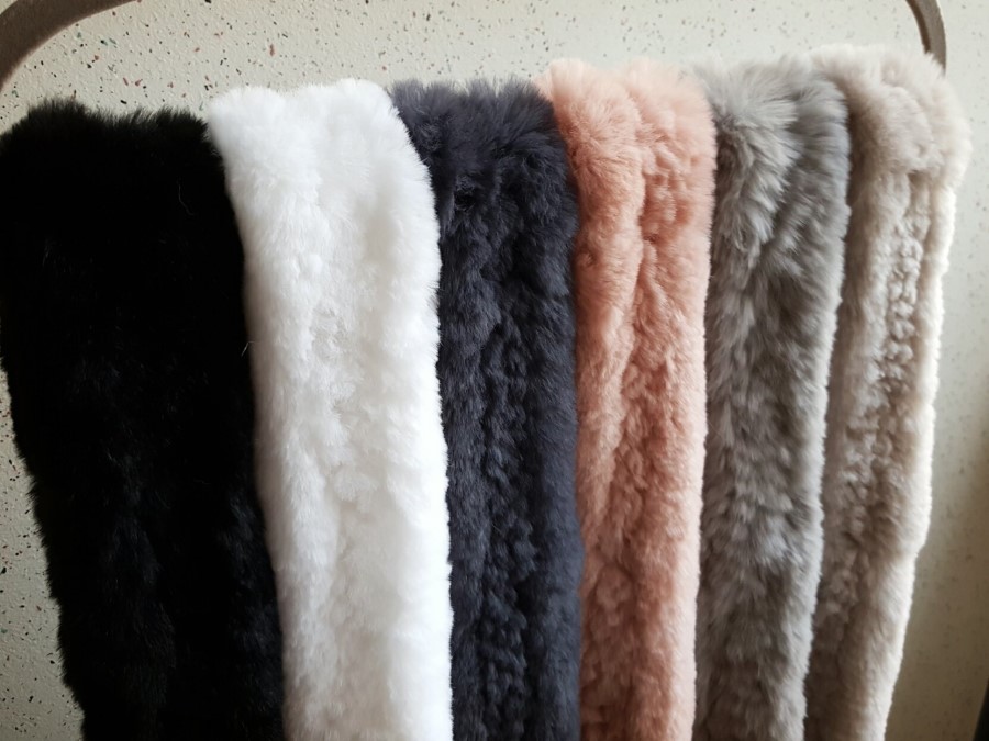 Petit Rex Rabbit Hair Muffler Real Shawl