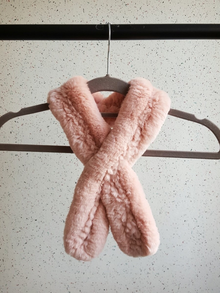 Petit Rex Rabbit Hair Muffler Real Shawl