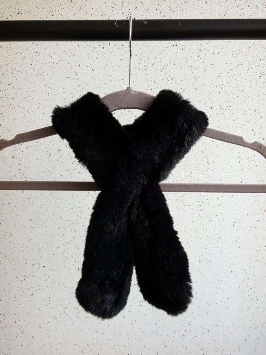 Petit Rex Rabbit Hair Muffler Real Shawl