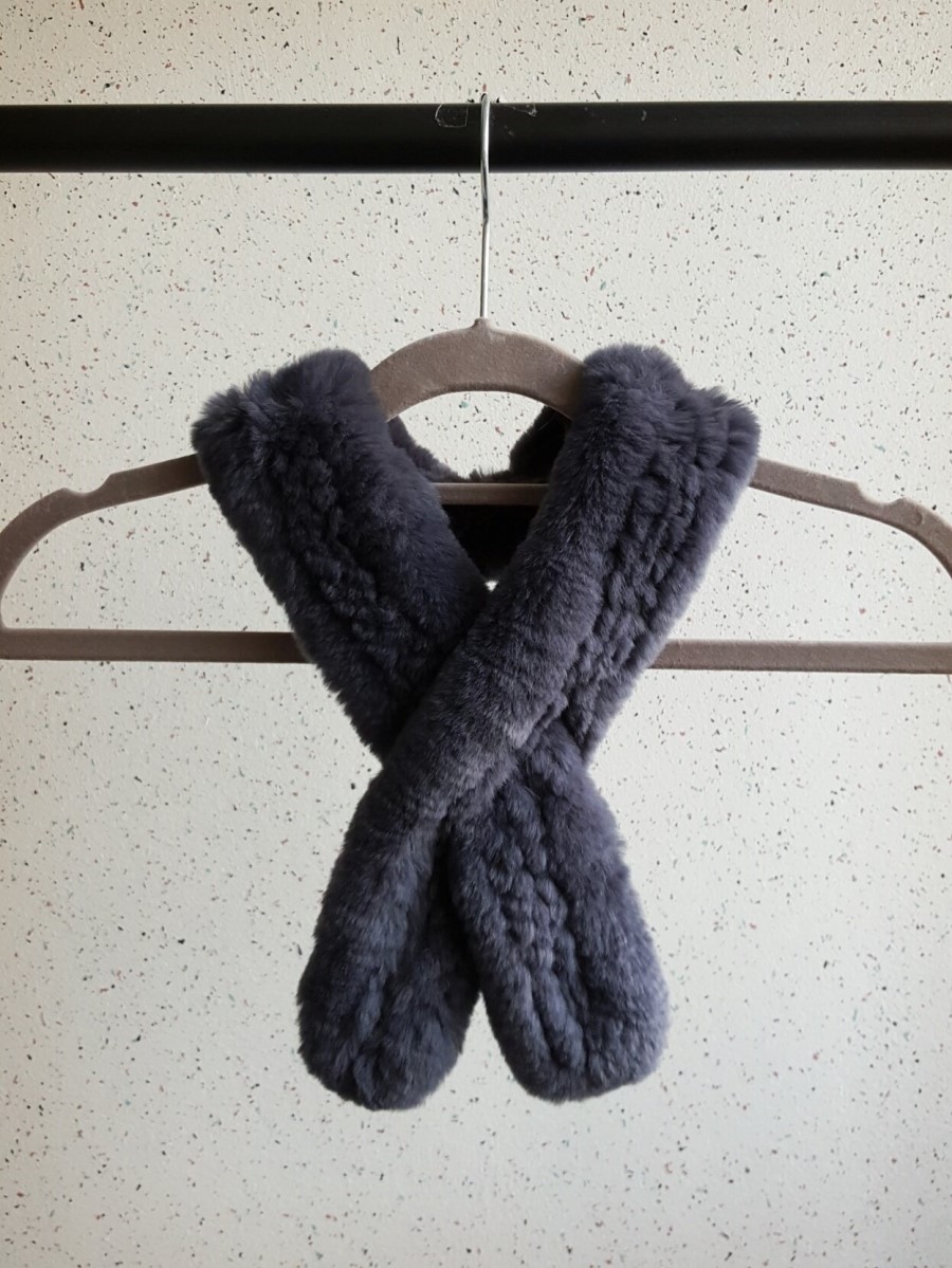 Petit Rex Rabbit Hair Muffler Real Shawl