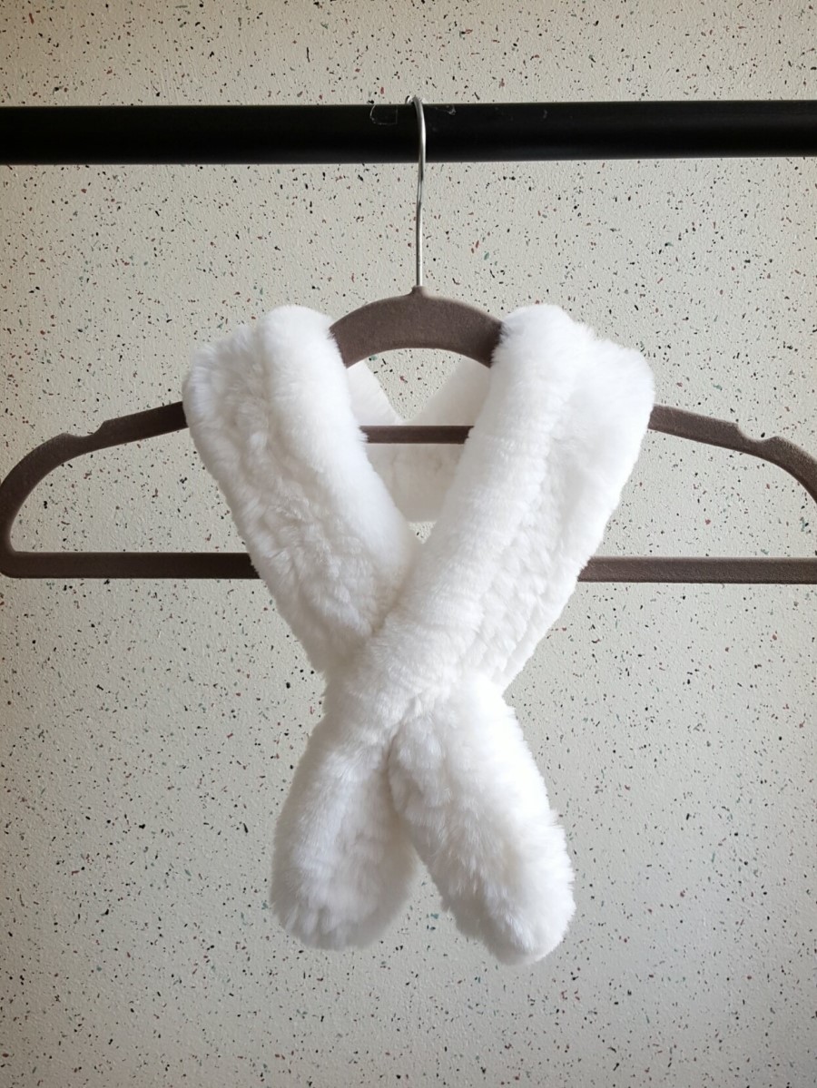 Petit Rex Rabbit Hair Muffler Real Shawl