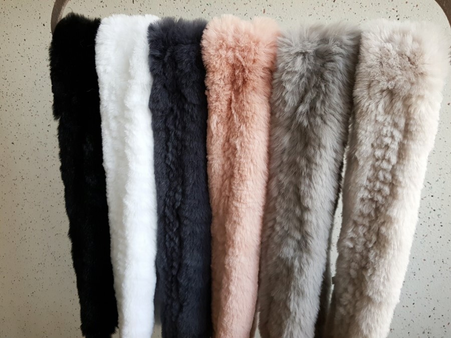 Petit Rex Rabbit Hair Muffler Real Shawl