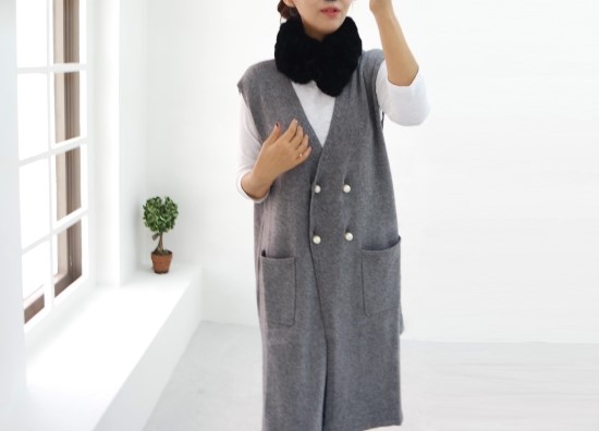 2017FW Rabbit Fur Magnet Shawl Rex Fur Muffler Fur