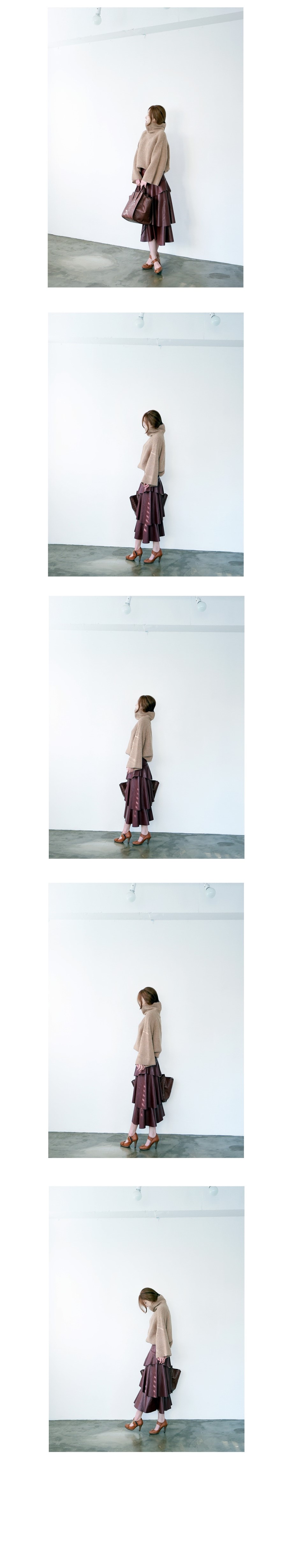 Kankan Long Skirt 2color Leather