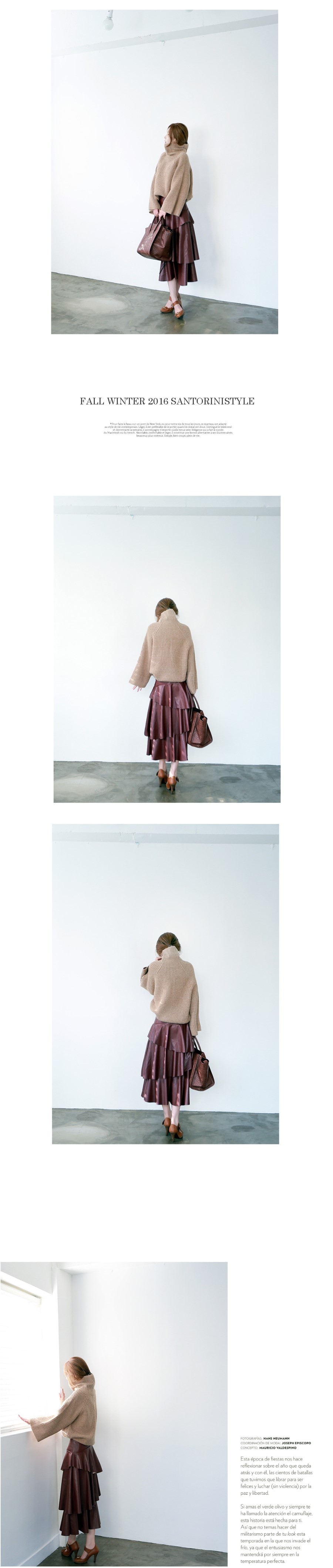 Kankan Long Skirt 2color Leather