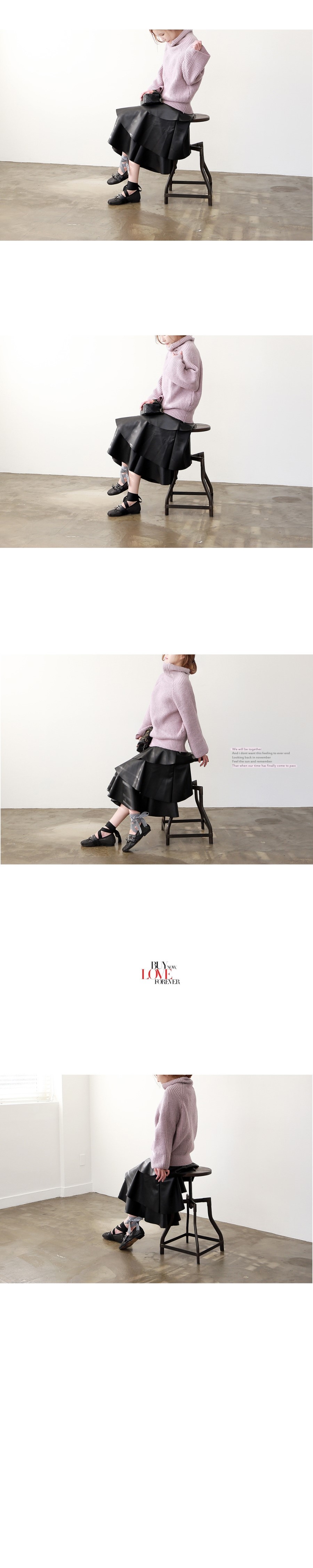 Kankan Long Skirt 2color Leather