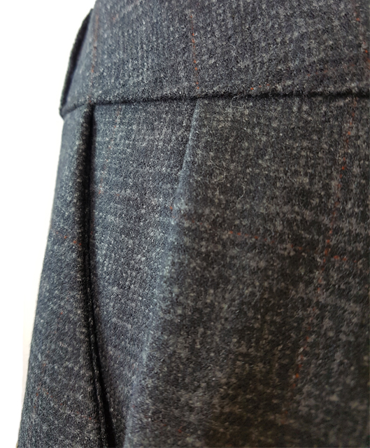 Women Short Pants Herringbone check wool short 3 p