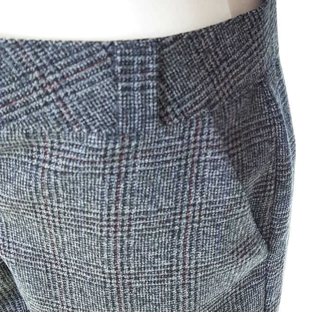 Women Short Pants Herringbone check wool short 3 p