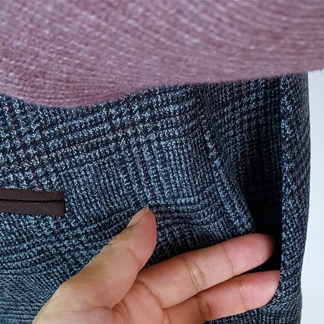 Women Short Pants Herringbone check wool short 3 p