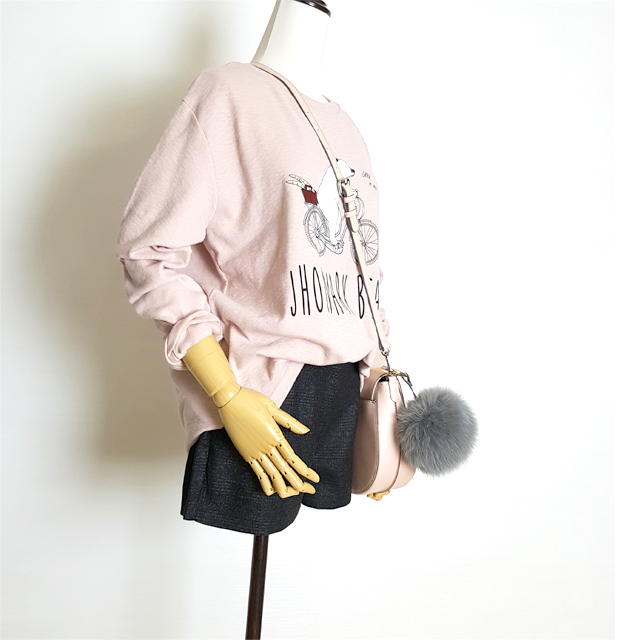 Women Short Pants Herringbone check wool short 3 p