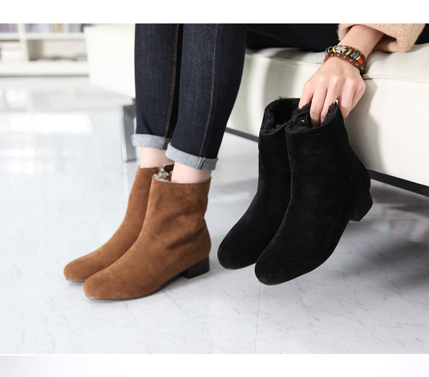 Warm Lining Suede Angle Boots Modern Basic Style 3