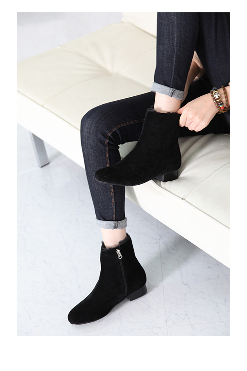 Warm Lining Suede Angle Boots Modern Basic Style 3