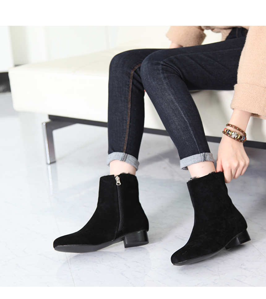 Warm Lining Suede Angle Boots Modern Basic Style 3