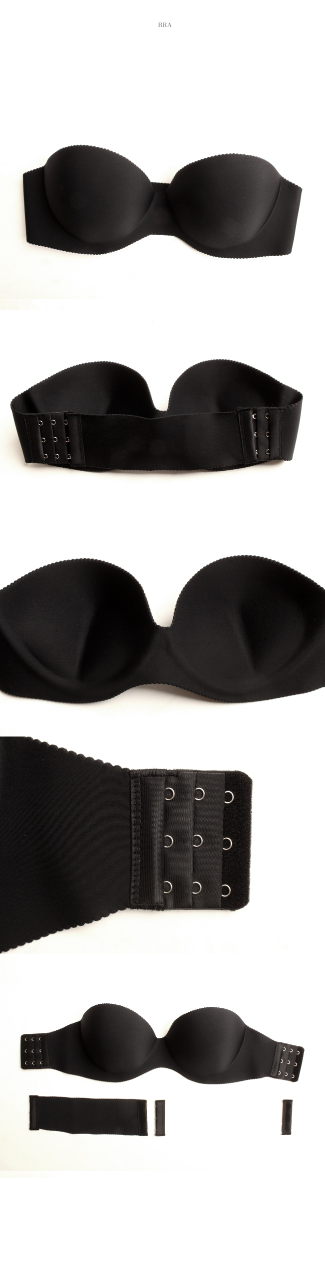 Off-Shoulder Bra Nude Basic Skin Black Strapless U