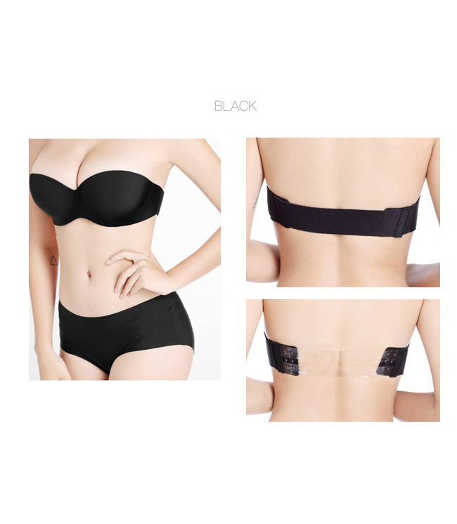 Off-Shoulder Bra Nude Basic Skin Black Strapless U