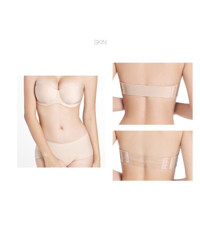 Off-Shoulder Bra Nude Basic Skin Black Strapless U