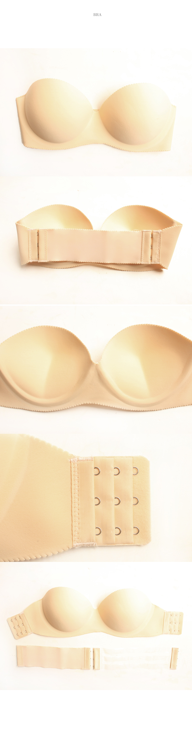 Off-Shoulder Bra Nude Basic Skin Black Strapless U