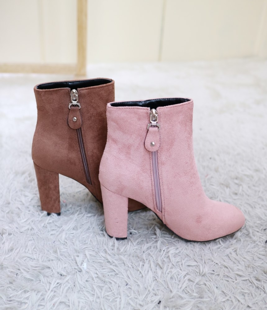 Suede Booty Angle Boots Camel Pink 20 lenders Shoe