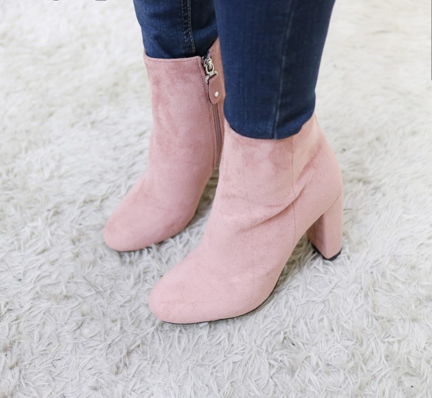 Suede Booty Angle Boots Camel Pink 20 lenders Shoe