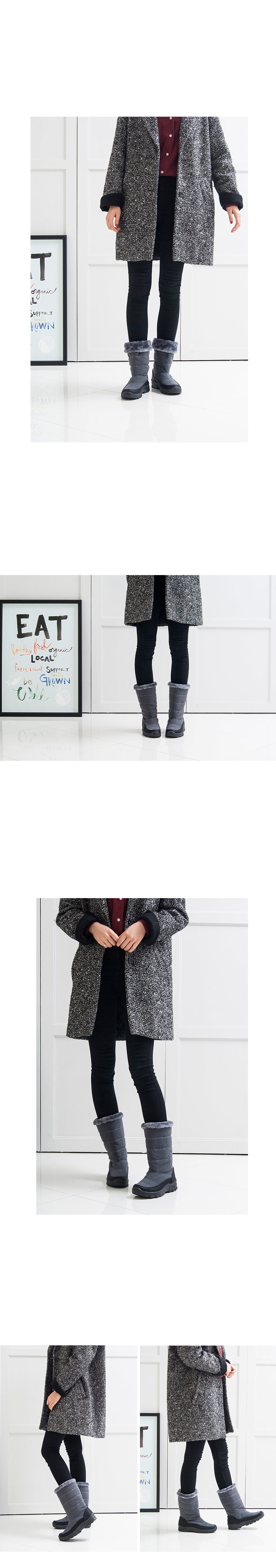 Feather Lining Padded Boots Middle Women's Wint