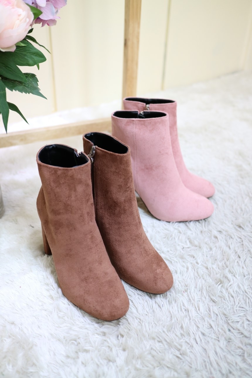 Suede Booty Angle Boots Camel Pink 20 lenders Shoe