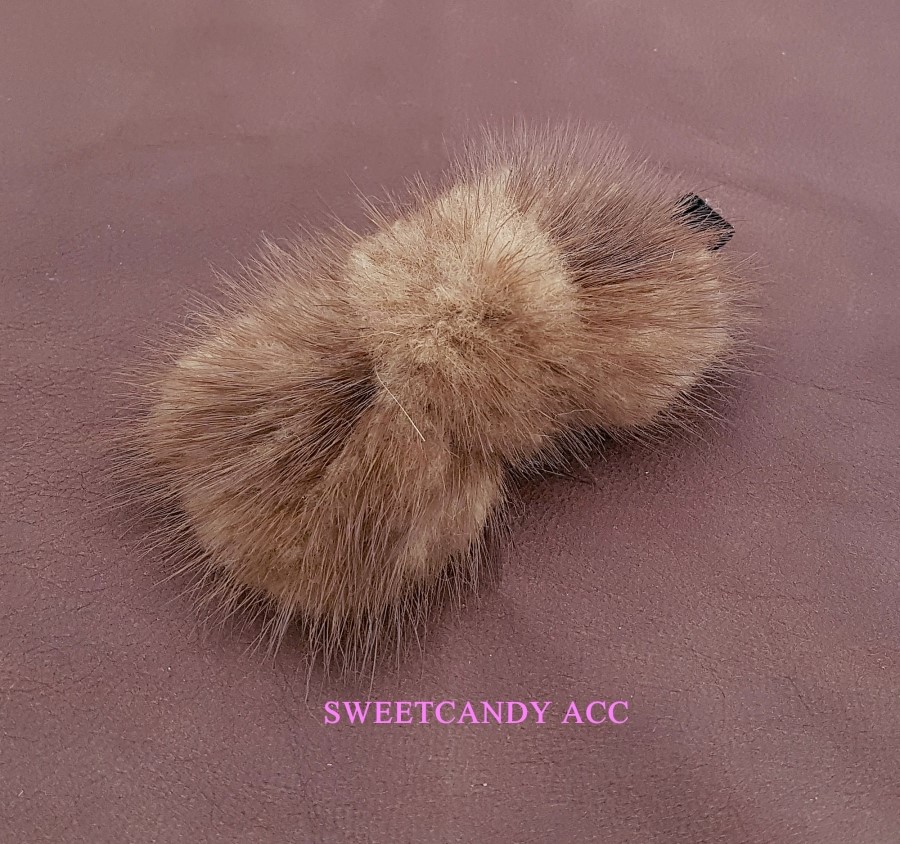 Hair Accessories Lovely Mink Ribbon Tongs Pin Poin