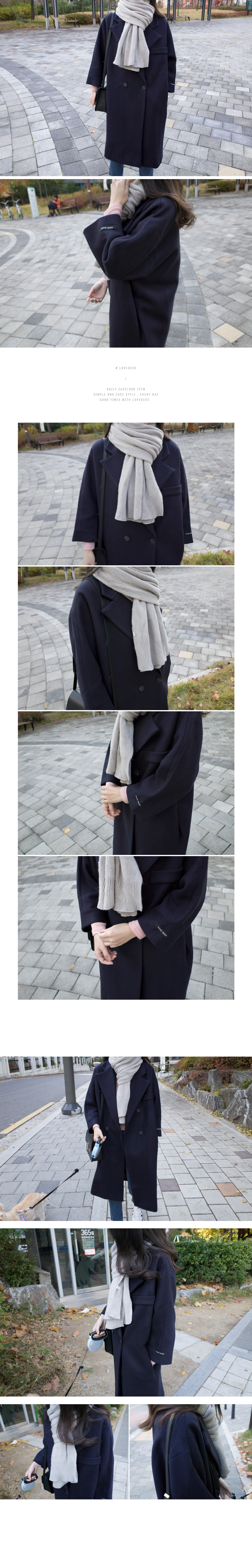 Soft knit scarf Coat soft gray winter solid color