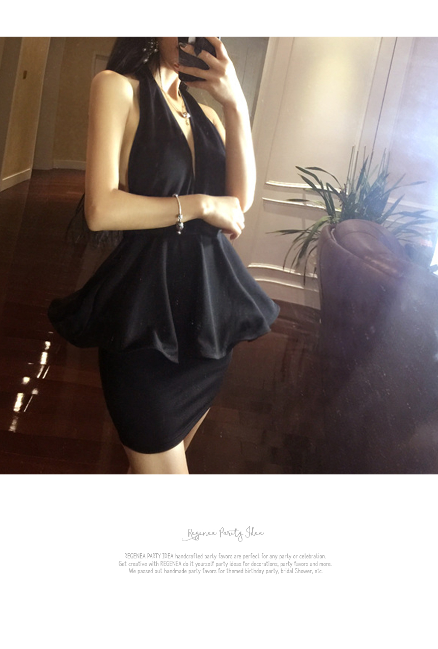 NEW FASHION LADY GIRL DRESS Halter Black Sexy sexy
