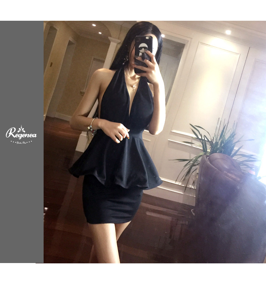 NEW FASHION LADY GIRL DRESS Halter Black Sexy sexy