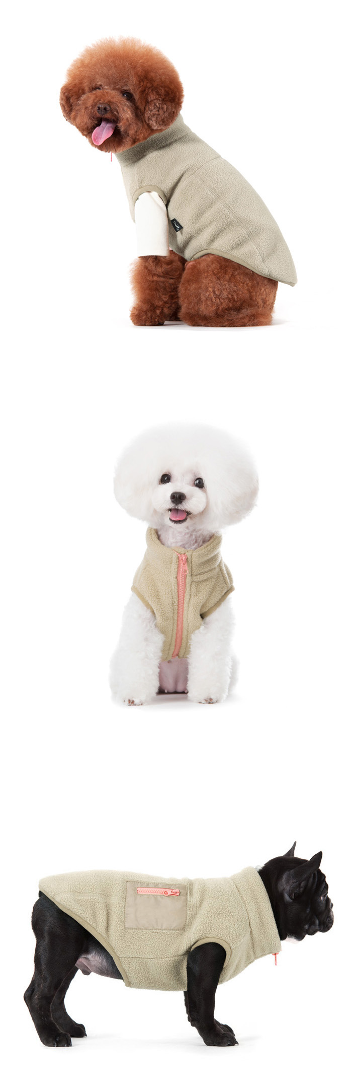NEW DOG FASHION 2016 Sneak Pocket Fleece Vest Pony