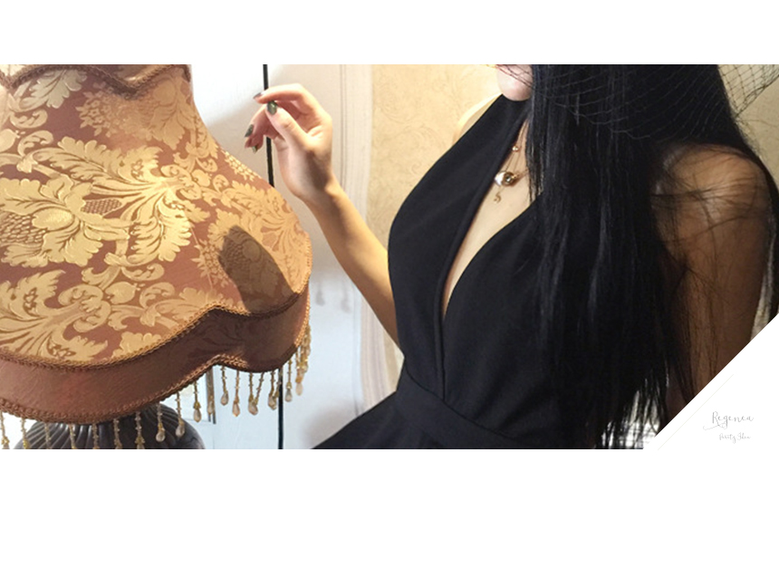 NEW FASHION LADY GIRL DRESS Halter Black Sexy sexy