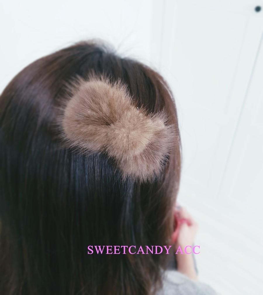 Hair Accessories Lovely Mink Ribbon Tongs Pin Poin
