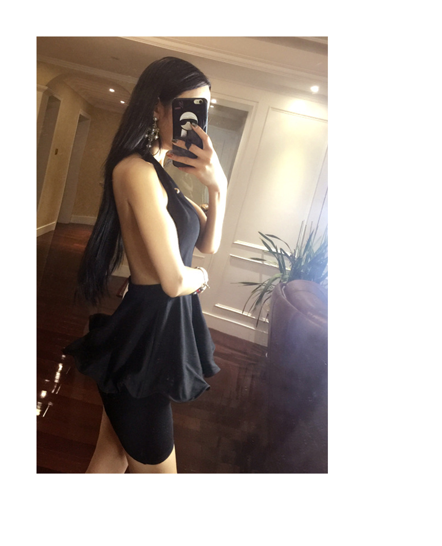 NEW FASHION LADY GIRL DRESS Halter Black Sexy sexy