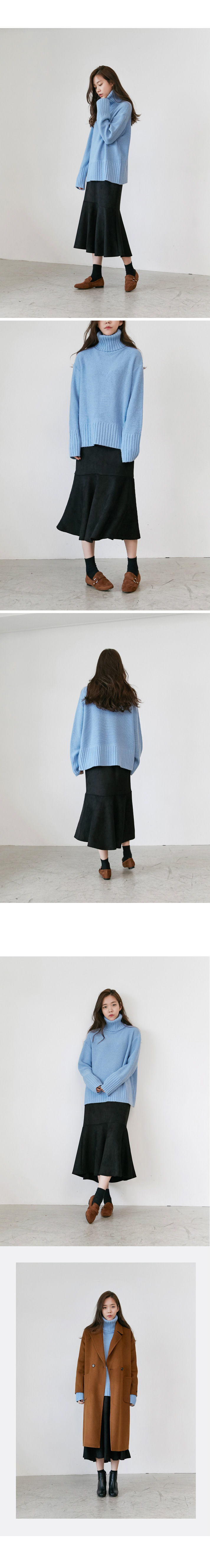 Bending Suede Mermaid Skirt Fall Winter Flare