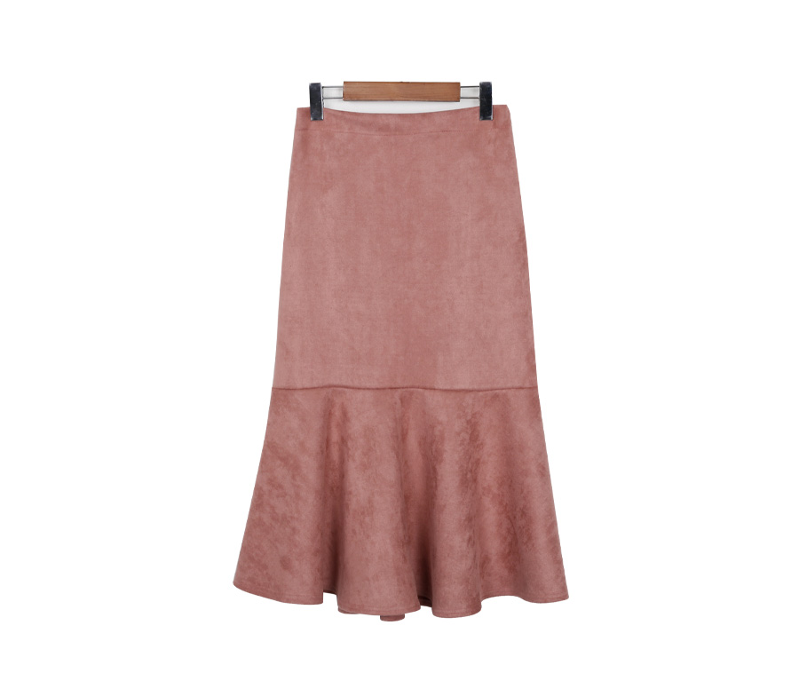 Bending Suede Mermaid Skirt Fall Winter Flare