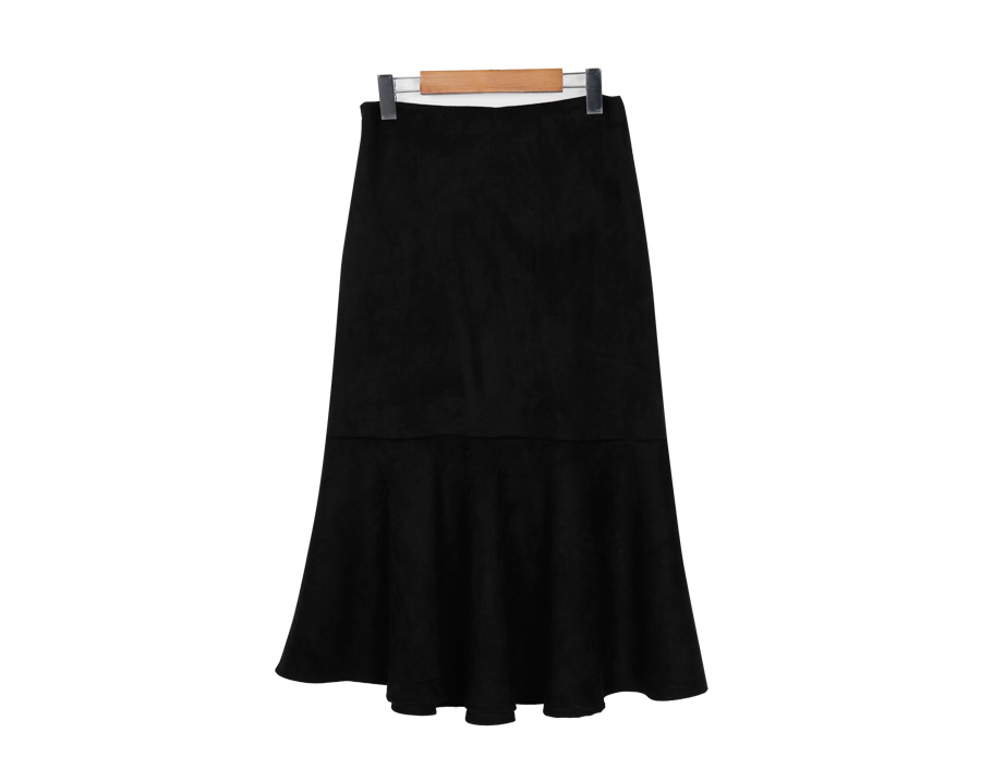 Bending Suede Mermaid Skirt Fall Winter Flare