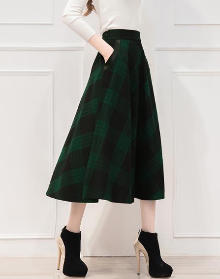Melrose Check Skirt 4color Wool Winter Flare Autum