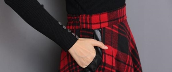Melrose Check Skirt 4color Wool Winter Flare Autum
