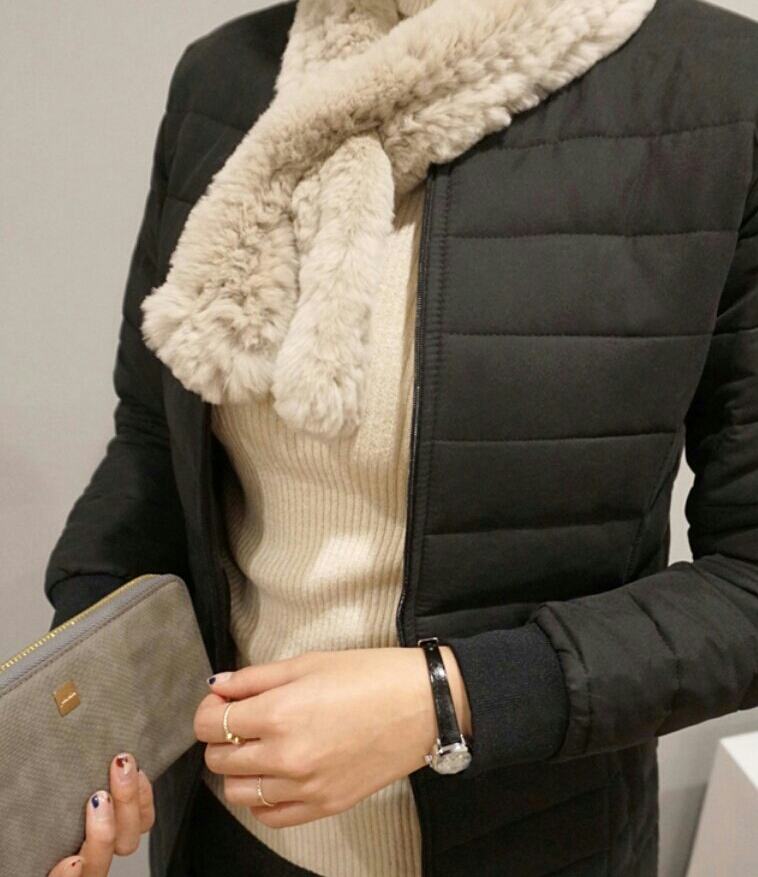 Petit Rex Rabbit Hair Muffler Real Shawl