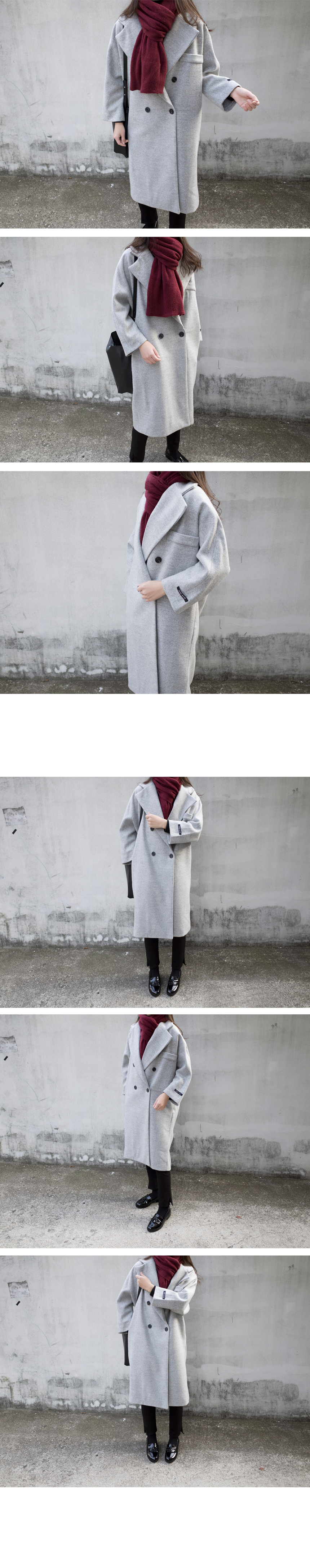 Soft knit scarf Coat soft gray winter solid color