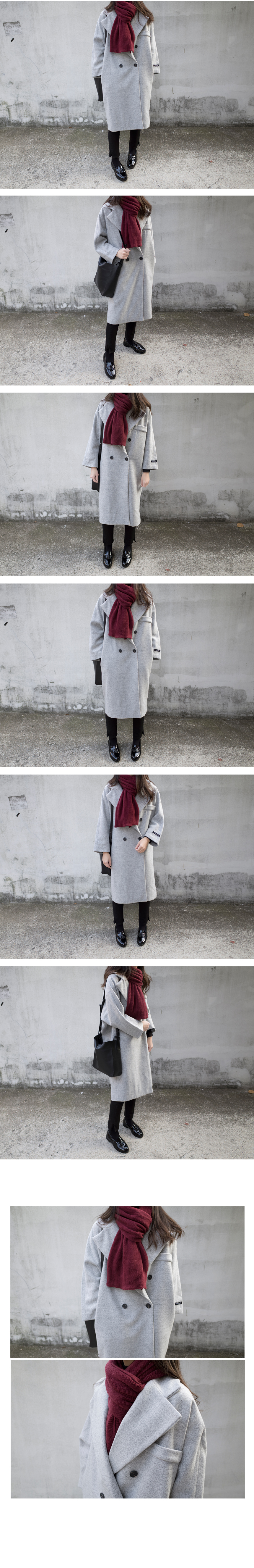 Soft knit scarf Coat soft gray winter solid color